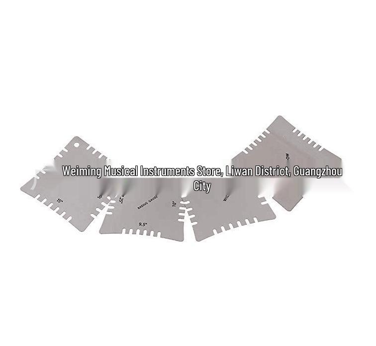 4-Piece Stainless Steel Guitar Fretboard Radius Gauge & Toothed Ruler Set for Maintenance