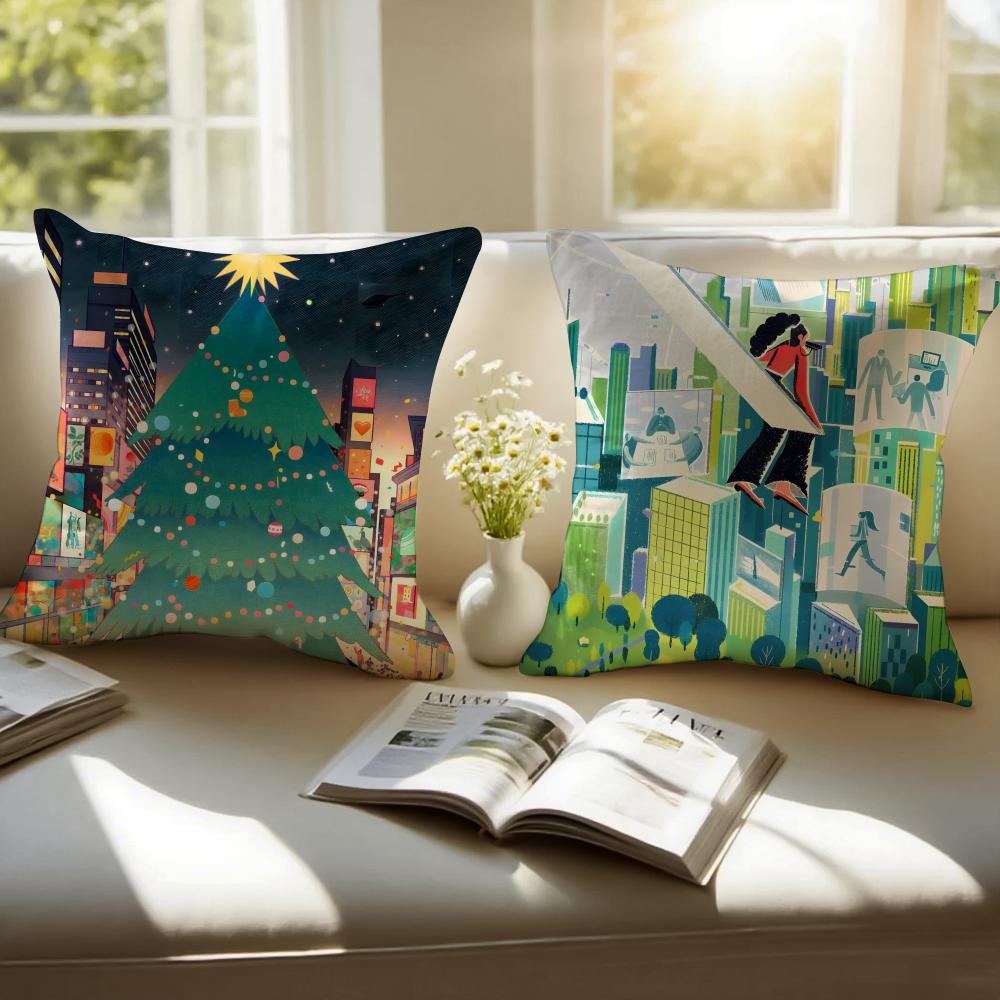 art LLisk Feng Cushion Cover Pillowcase Antidustmite Invisible Zipper Short Plush Sofa Cushion