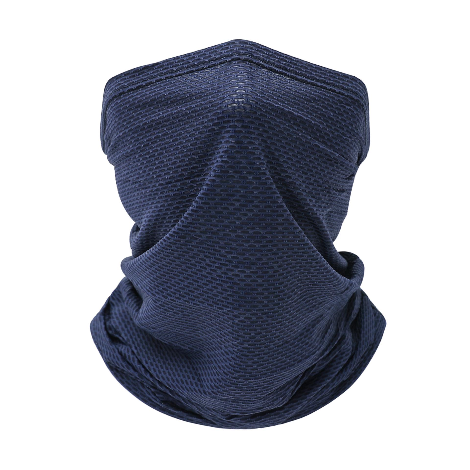 

Однотонный снуд из ледяного шелка для защиты от солнца - Гранулированная текстура, гетра для шеи и велосипедная маска для лица темно-синий