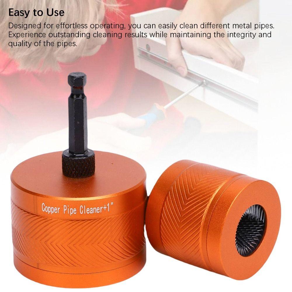 2pcs Orange Copper Pipe Cleaner Aluminum Alloy Copper Pipe Cleaning Tool Soldering