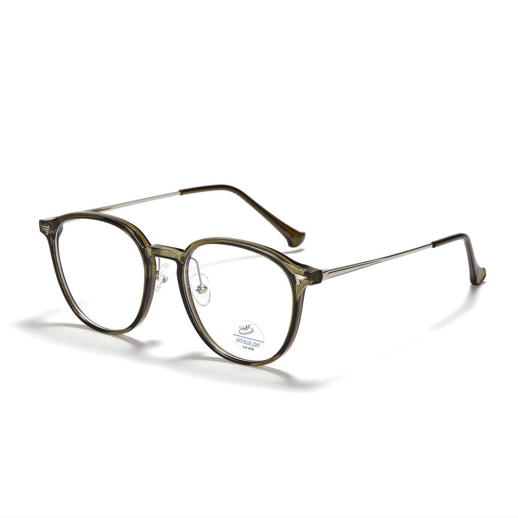 Round Glasses 9301 Glasses Women'S Retro Semi-Metal Frame Men'S Flat Glasses