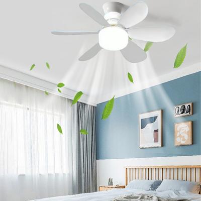 Ceiling Fan with Remote Control 30/40W LED Lighted Ceiling Fan Dimmable Fan Light with Timer Quiet 6 Blades Socket Ceiling Fan Universal Lamp