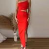 Summer New Women's Clothing, European and American Dresses, Fashionable, Elegant and Slim-fitting Sexy Solid-color Dresses