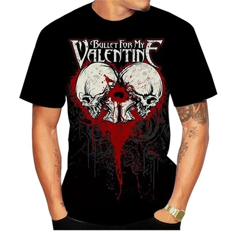 Bullet For My Valentine T-Shirts Metal Band 3D Print Men Women Casual Fashion Oversized Short Sleeve T Shirt Kids Tees Tops