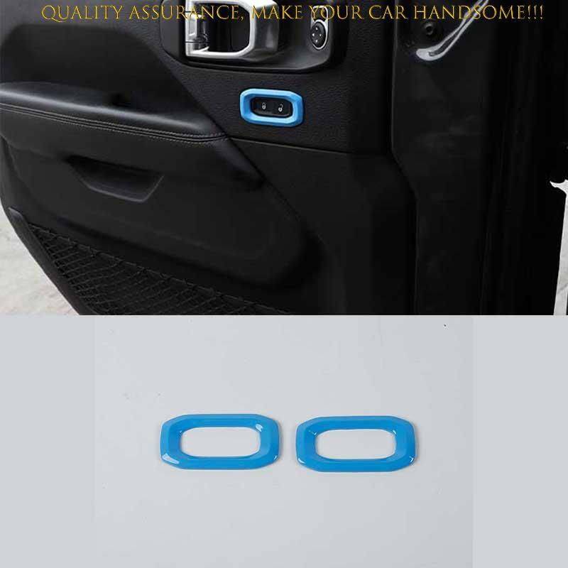 For Jeep Wrangler JL 2018-2024 Hydro Blue Inner Door Lock Button Cover Trim 2PCS