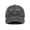MILANO Italien Mailand bedruckte Baseballkappe, retro gewaschene Baumwolle, europäischer und amerikanischer Trend