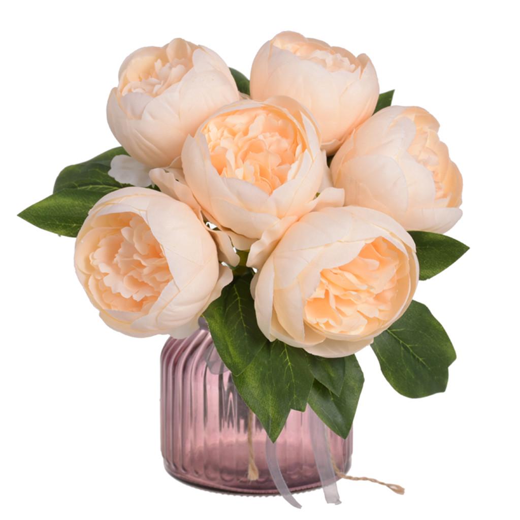 

Искусственный шелк Пион Цветы Домашний сад Свадебная вечеринка Свадебный букет Декор