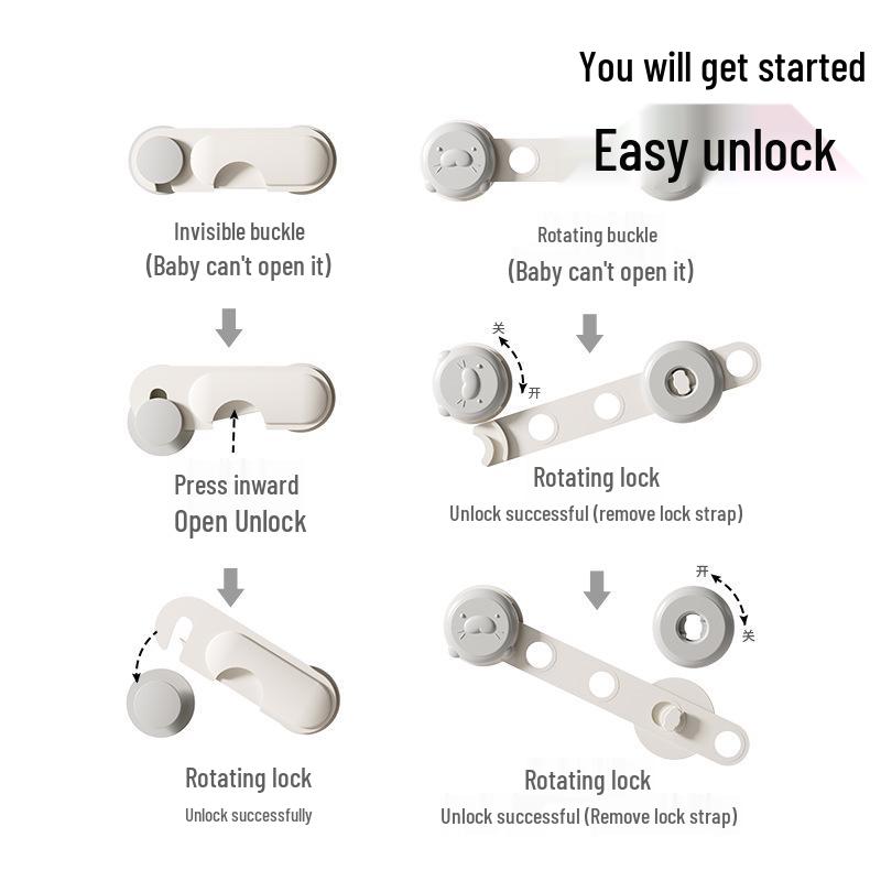 Child Safety Anti-Pinch Multi-Function Lock for Cabinets and Refrigerators