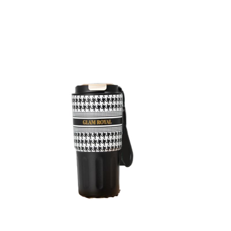 600ml Minimalist Thermal Coffee Cup with 3D Design Vacuum Insulated Stainless Steel Travel Tumbler for Office Car Home Use 600ml