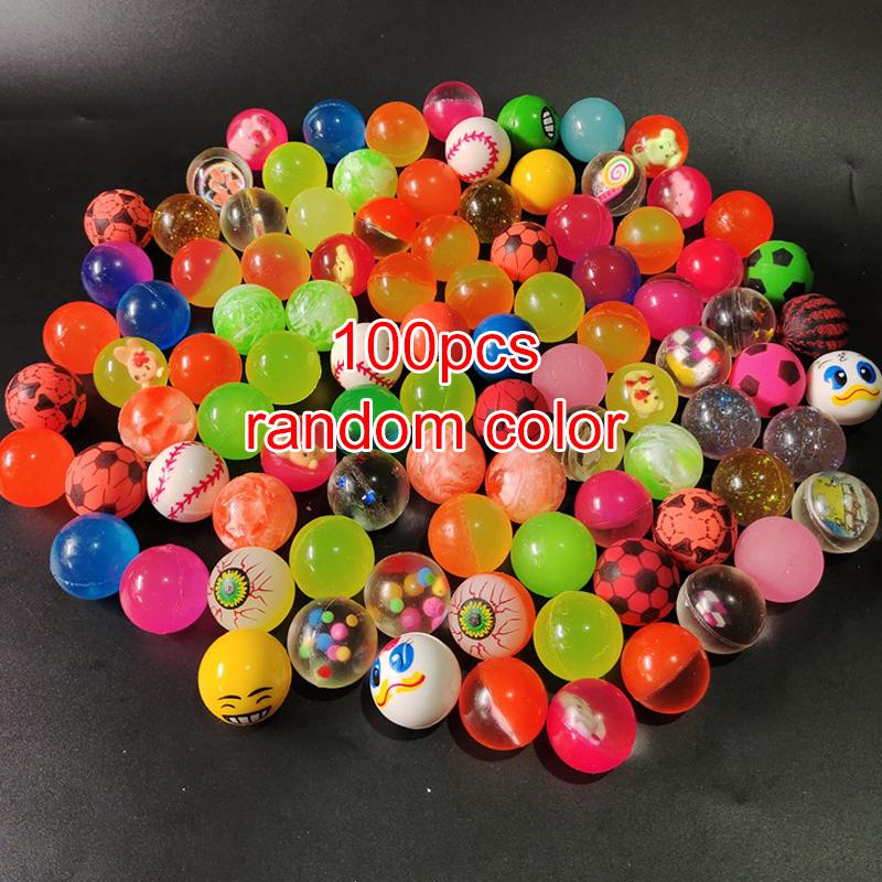 100pcs Mini Colorful Bouncy Balls Children Party Favors Elastic Jump Balls Toys Float Ball Egg Twisting Machine Toy for Kids TMZ