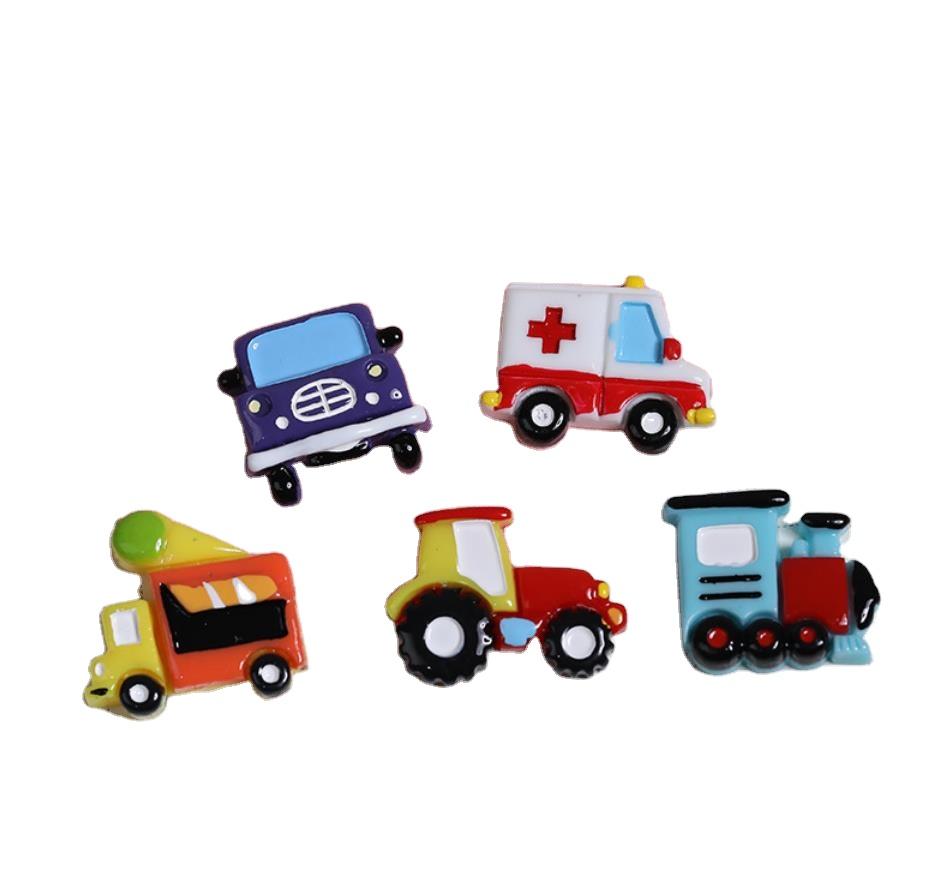 Resin Transportation Simulation Car Tractor Ambulance Miniature Flatback Cabochon DIY Craft Scrapbooking 100pcs/bag