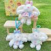 Plaid Drooping Dress Ear Rabbit Plush Keychain Backpack Pendant Cute Kids Gift