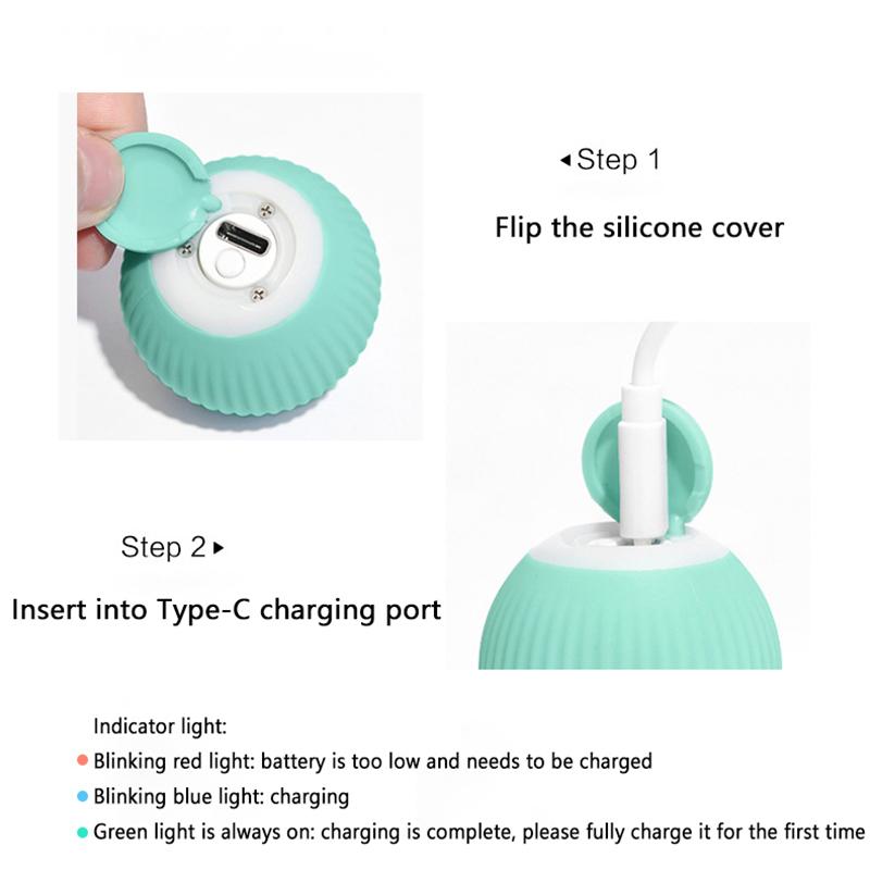 Smart Cat Toys Electric Cat Ball Automatic Rolling Ball Cat Interactive Toys Training Self-moving Kitten Toys for Indoor Playing