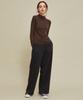 Manavis Seven Fw Long Wide Slacks Black