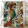 Retro Green Orange Leaves Shower Curtain Decorate Your Bathroom with Style