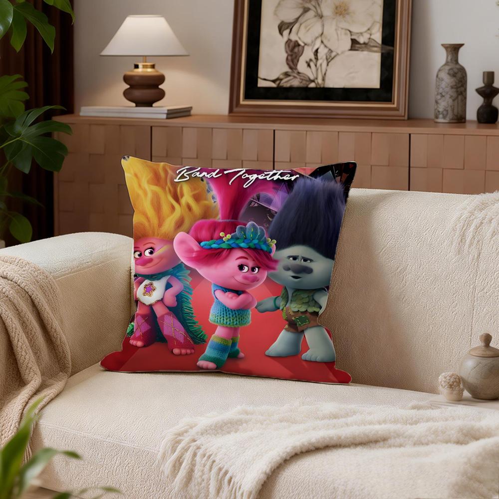 Kids Trolls Cushion Cover Cushion Cover Set 4Pcs 50x50 45x45 40x40 Pillowcase Decorative Sofa Home Decor
