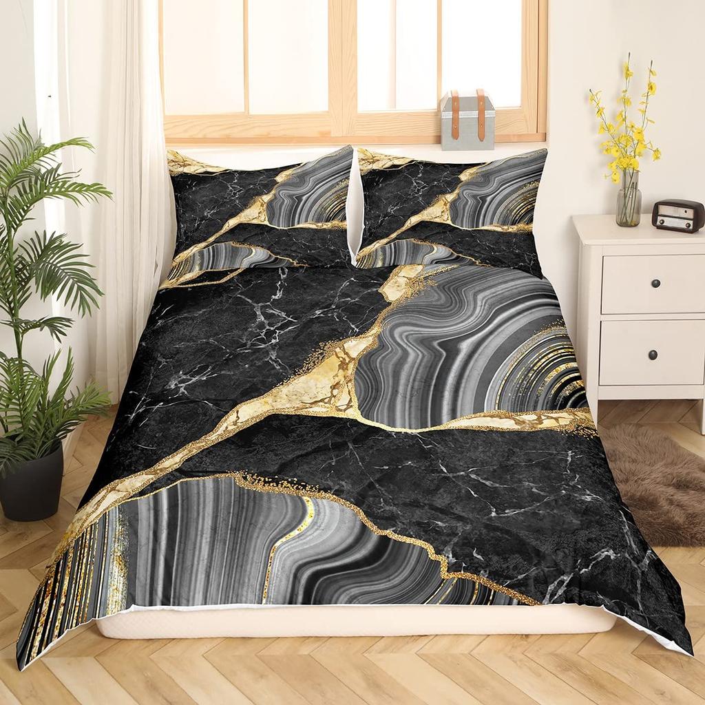 Comforter Marble Bedding Set Marbling Modern Abstract Art Tie Dye Comforter Stone Marble Twin Full King Size