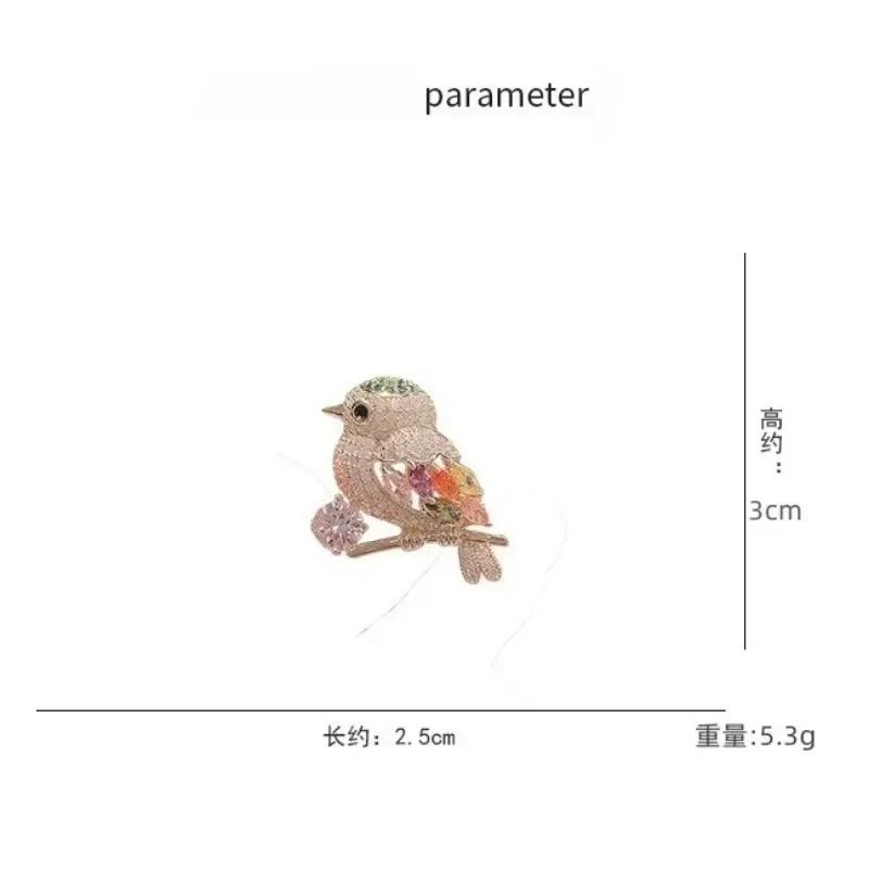 1 Pcs Magpie Bird Brooch High-end Japanese Cute Anti Glare High-end Feeling Personalized Suit Colored Pin Brooch Accessories
