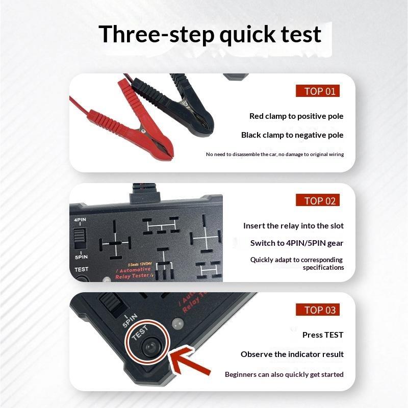 Car Relay Tester 12V 24V Universal LED Indicator Voltage Diagnostic Tool for Vehicle Emergency Fault Checking