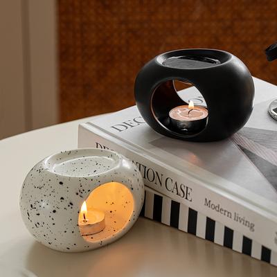 Ceramic Essential Oil Burner Incense Burner Holder Multifunctional Candlestick Tealight Holder Home Office Bedroom Decor