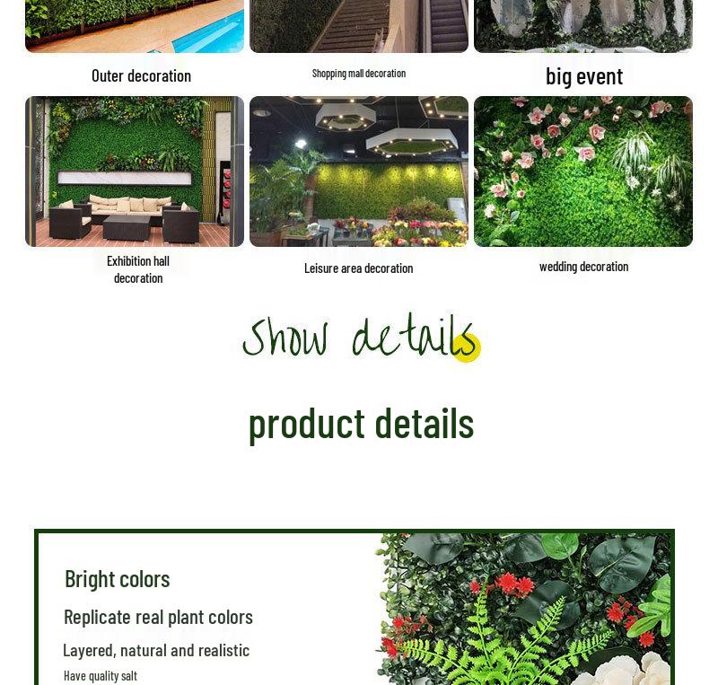 Künstliche Blumenwand für die Dekoration von Einkaufszentren im Freien