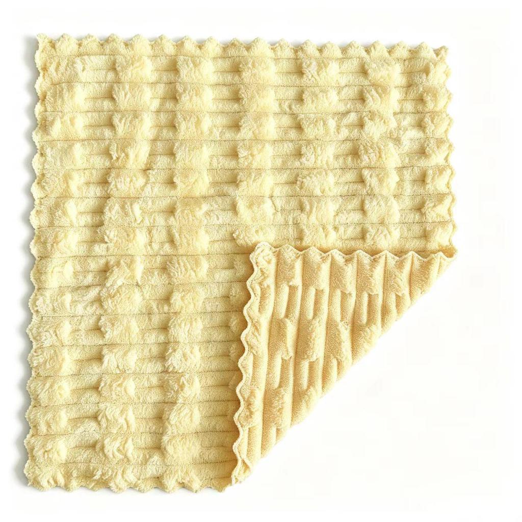 Absorbent Coral Fleece Bamboo Dishcloth: Lint-Free, Oil-Resistant Kitchen Cleaning Pad