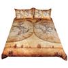 Bedclothes Brown Double Bed Home Textile Map Comforter Bedding Set Queen Size Bedding Set Luxury Duvet Cover Sets Bed Linen