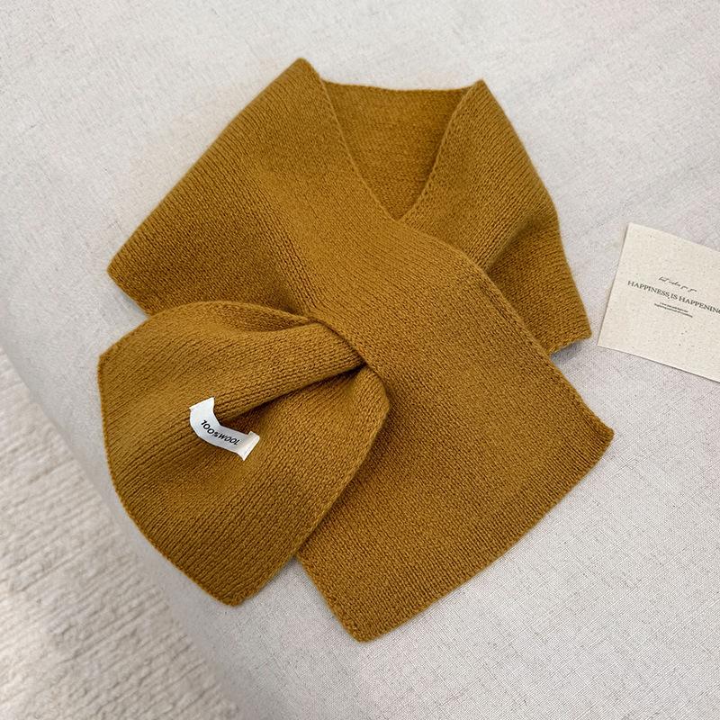 Wool Winter Scarf For Women Warm Triangle Knit Scarves Hijab Solid Lady Shawl Wrap Female Pashmina Bandana Head Scarfs