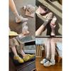 Blue cabinet, inner height increase~ 2025 spring and summer new invisible pull-leg splicing round head lace-up casual Forrest Gump training shoes