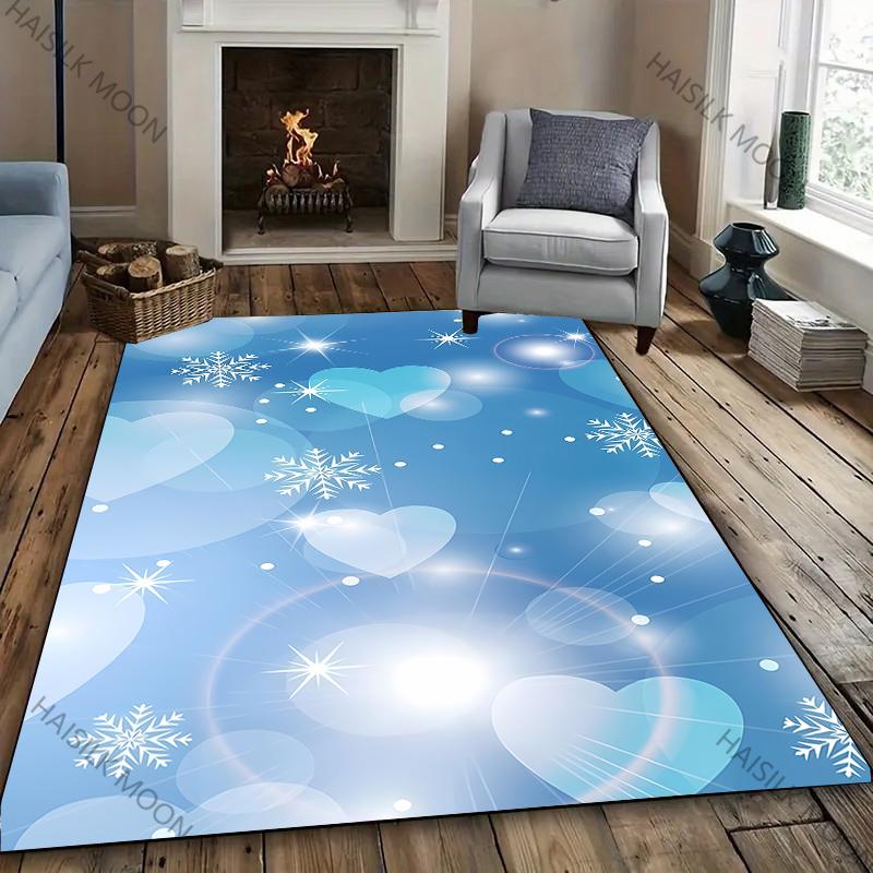 Schneeflocken-Druck Baby Krabbelmatte Teppiche für Kinder Spielmatten Kinderzimmer Dekoration Bereich Bodenmatte Rutschfester Teppich für Schlafzimmer Geschenk