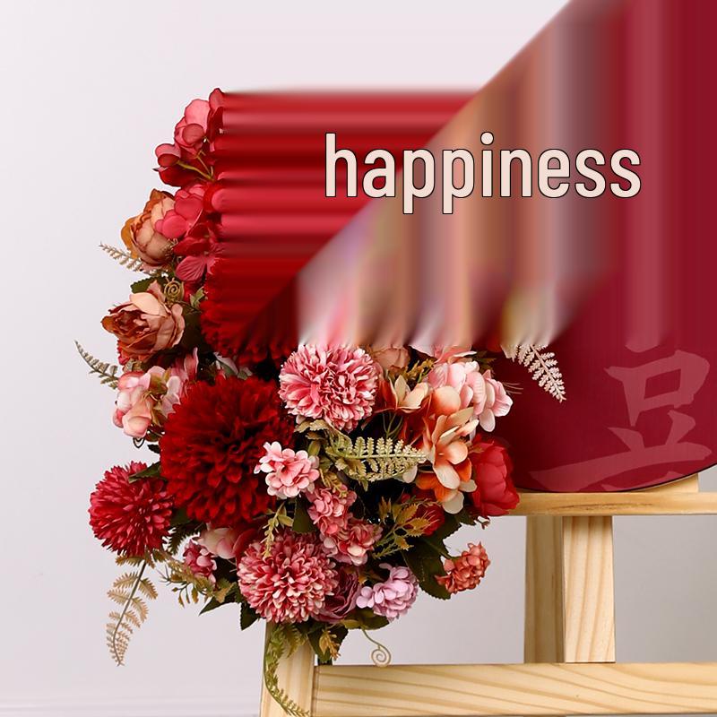 Customized Wedding Reception KT Board and Artificial Flower Display Stand
