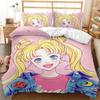 Anime S-SAILOR Girl M-MOON Bedding Set 3D Printed polyester Duvet Cover Pillowcase Girl adults 2/3piece set Single/Large Size