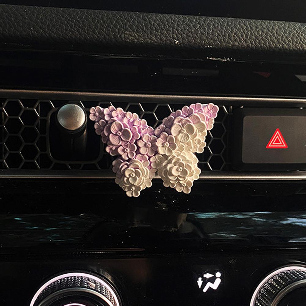 INS Tulip Car Fragrance Diffuser Stone Elegant Flower Butterfly Car Air outlet Decoration Pendant Fragrance Interior Accessories