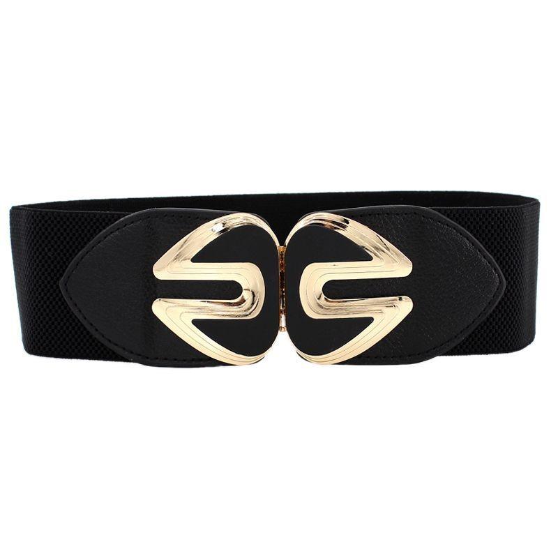 Stylish Women's Black Elastic Waist Belt For Dresses And Coats Perfect For All Seasons