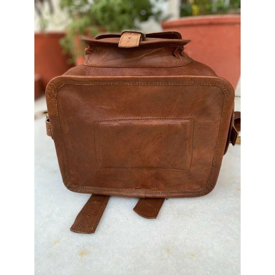 Vintage Genuine Leather Bag Rucksack Backpack Travel Men's New Laptop