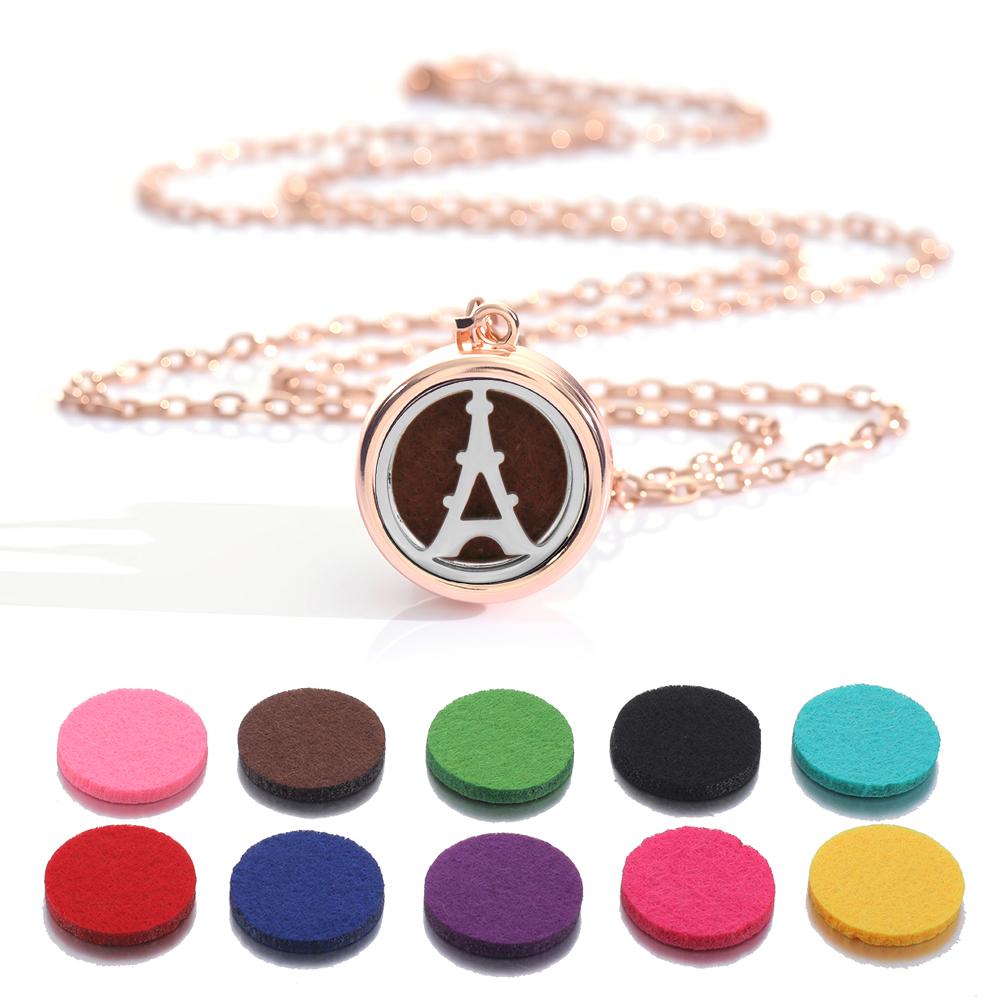 New rose gold Tree Of Life Aromatherapy Perfume Locket Fashion Essential Oil Diffuser Necklace For Women Pendant Jewelry Gift