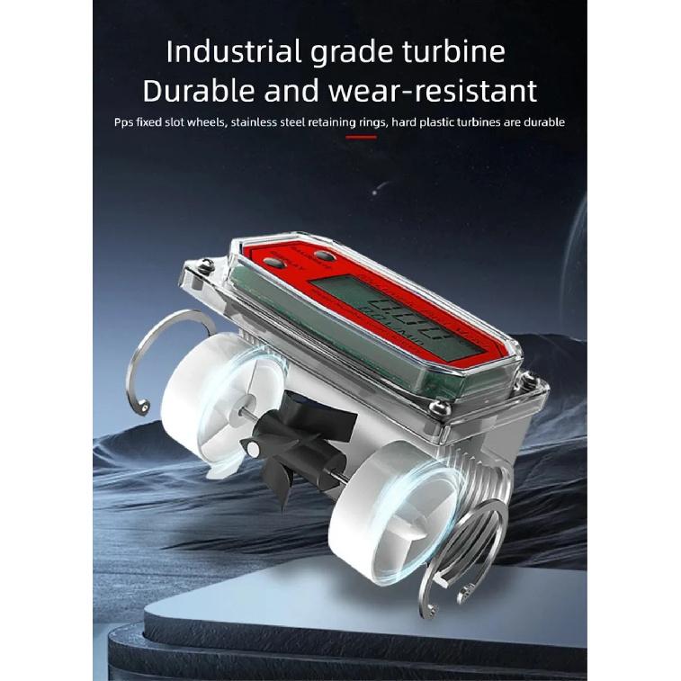 High Precision Digital Display Turbine Flow Meter Fuel Flowmeter Measuring Diesel Kerosenes Gasolines Water Methanol 1/1.5/2inch