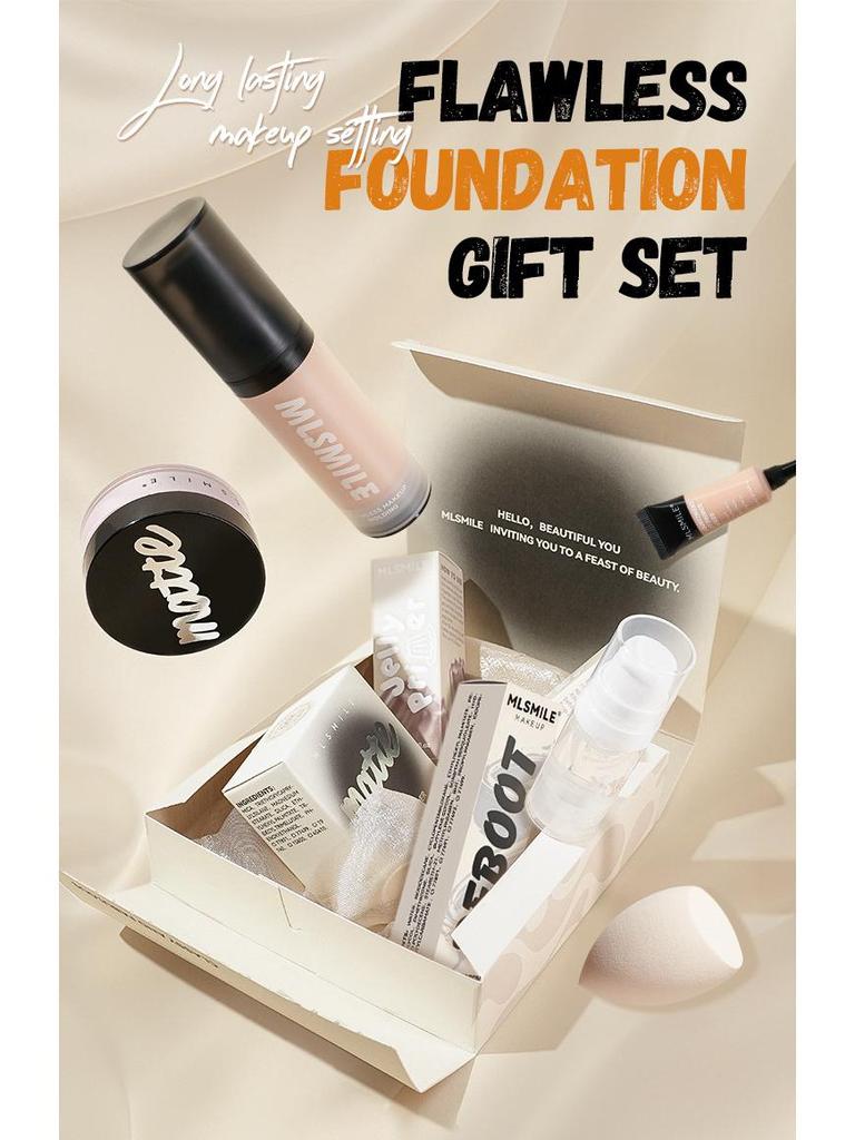 Exclusive 5-Piece Matte Foundation & Loose Powder Beginner Makeup Set