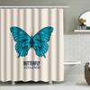 Blue Butterfly Shower Curtain Decorative Home Bath Accessories Printing Bathroom Wall Hanging Waterproof Fabric
