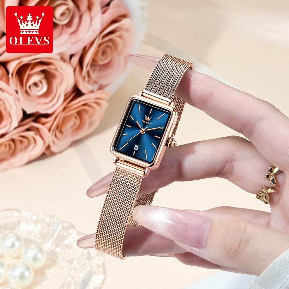 OLEVS Watch Women New Watch Casual Fashion Quartz Wristwatch Waterproof Luminous Date Square Watch Ladies Gifts