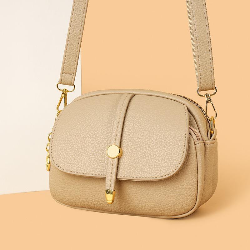Lychee Pattern Simple Shoulder Bag Women Versatile Niche Popular Messenger Bag Temperament Commuter Small Square Bag