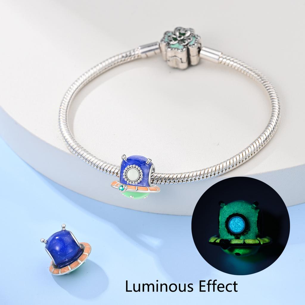 Star Shape Collection copper Space Astronaut Spaceship Stars Moon Pendant Bead Charms Compatible With Do It Yourself Bracelets Necklaces Fine Jeweller