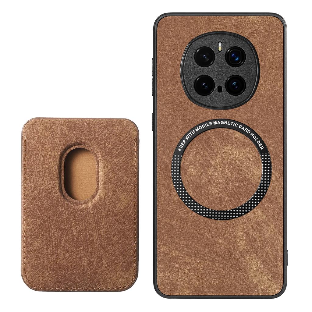 For Honor Magic7 Pro 5G Magnetic Case Leather Back Cover with Detachable Card Holder
