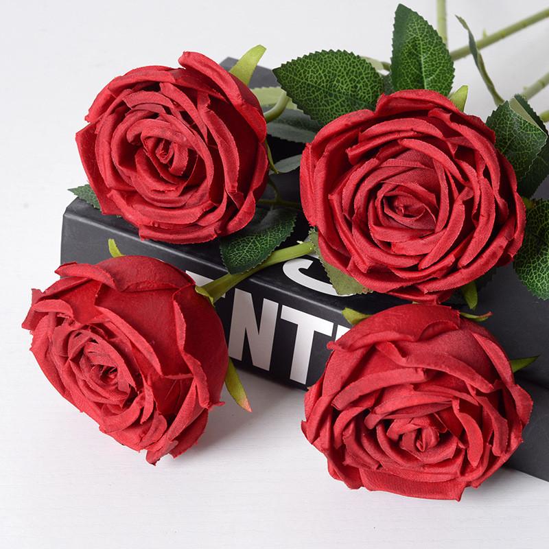 Retro Simulated Single Rose Multiple Colors Suitable For Wedding And Decor Home