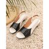 Women's Summer New Color Block Low Heel Sandals Plus Size Open Toe Heeled Sandals