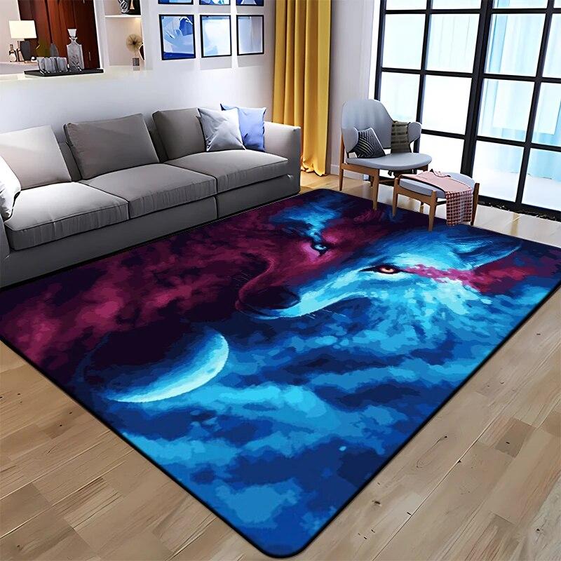 Best Selling Wolf Art Printed Carpet for Living Room Large Area Rug Soft Mat E-sports Chair Carpets Alfombra Gifts Dropshopping