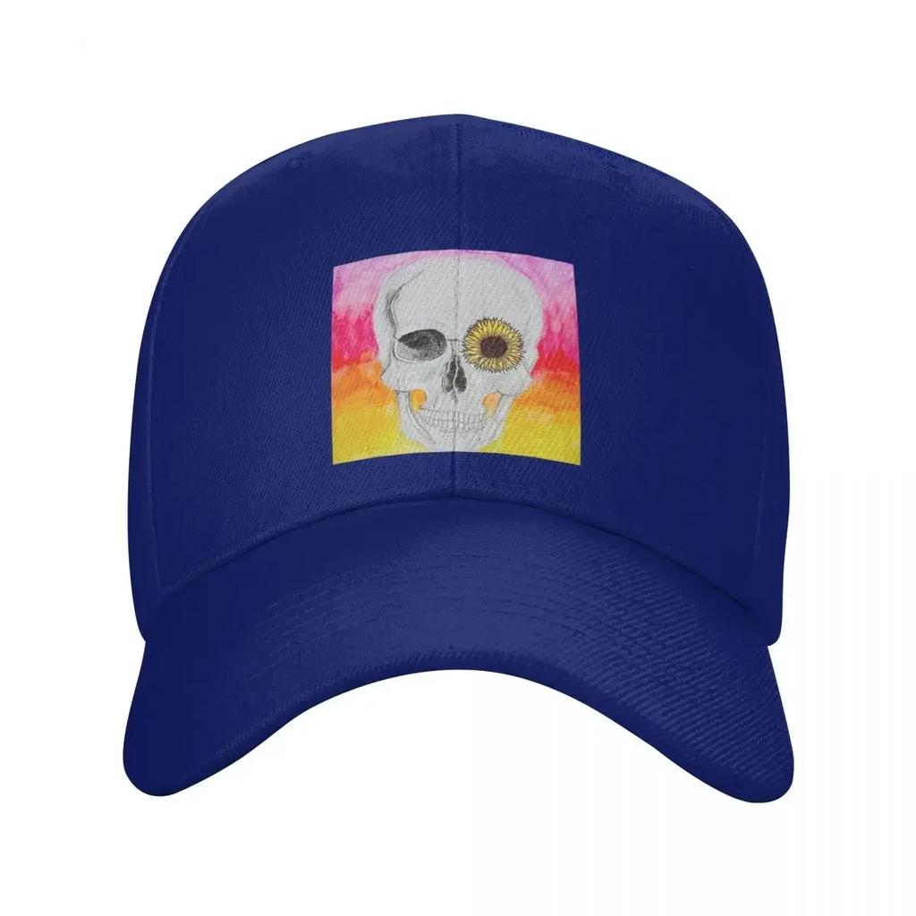Sunflower Skull Baseball Cap Christmas Hat black WoWoUnisex Beach Fashion WoUnisexs
