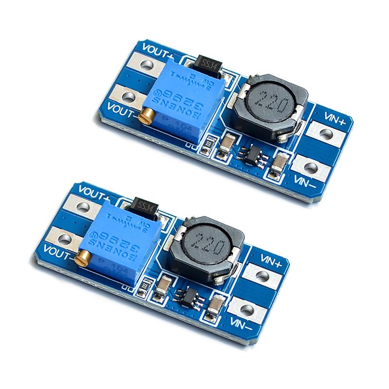 

2 шт. MT3608 DC-DC Регулятор напруги Підвищувальний перетворювач Модуль живлення 2В-24В до 5/9/12/28В 2А 2pcs