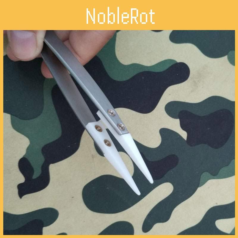 Ceramic Stainless Steel Pointed Tip Tweezer Heat Resistant Antistatic Antiacid