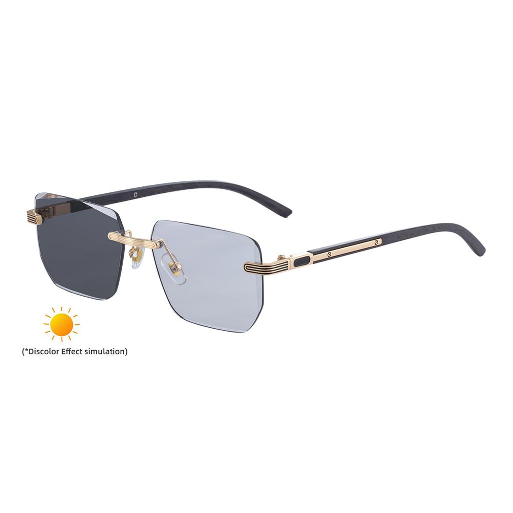 JYL TS Unisex Premium Photochromic - Retro Diamond-Cut UV Shades ZX-3194 Light-responsive